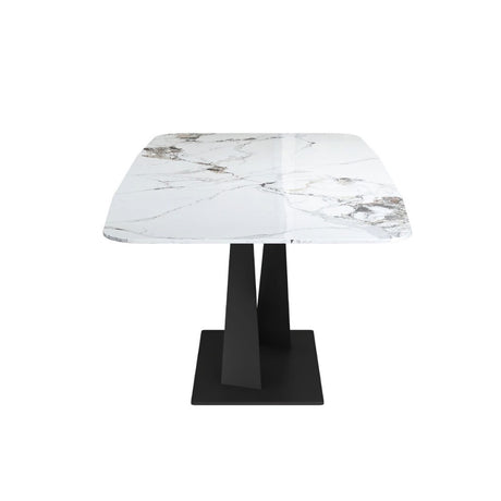 Modern-Rectangular-White-Sintered-Stone-Marble-6-Seater-Dining-Table-Black-Metal-Pedestal-Crossover-Base-160cm