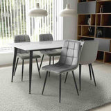 Minimalist-Grey-Velvet-Dining-Chair-Waffle-Back-Black-Dining-Legs-Set-of-2