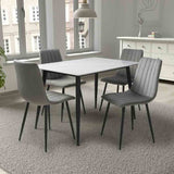 Modern-Rectangular-White-Stone-Dining-Table-With-4-Grey-Velvet-Chairs-Kitchen-Table-Set