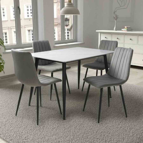 Minimalist-Grey-Velvet-Dining-Chair-Vertical-Stitching-Black-Metal-Legs-Set-of-2