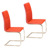 Modern-Red-Faux-Leather-Cantilever-Dining-Chair-With-Chrome-Base-Set-of-2