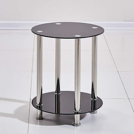 Modern-Round-Black-Glass-Side-Table-With-Stainless-Steel-Base-45cm