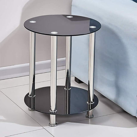 Modern-Round-Black-Glass-Side-Table-With-Stainless-Steel-Base-45cm