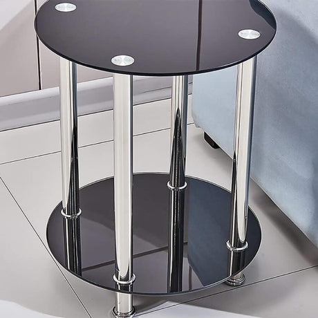 Modern-Round-Black-Glass-Side-Table-With-Stainless-Steel-Base-45cm