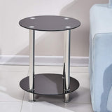 Modern-Round-Black-Glass-Side-Table-With-Stainless-Steel-Base-45cm