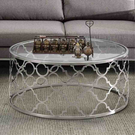 Modern-Round-Glass-Top-Coffee-Table-With-Metal-Pattern-Base-75cm