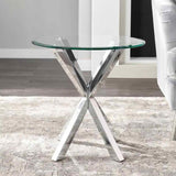 Modern-Round-Glass-Top-Side-Table-With-Brushed-Stainless-Steel-Cross-Over-Base-55cm