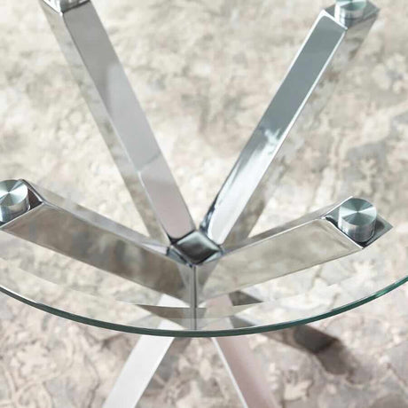 Modern-Round-Glass-Top-Side-Table-With-Brushed-Stainless-Steel-Cross-Over-Base-55cm