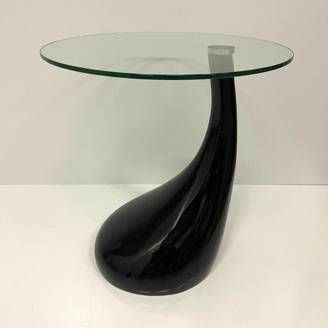 Modern-Round-Glass-Top-Side-Table-With-Tear-Drop-Style-Black-High-Gloss-Base-45cm