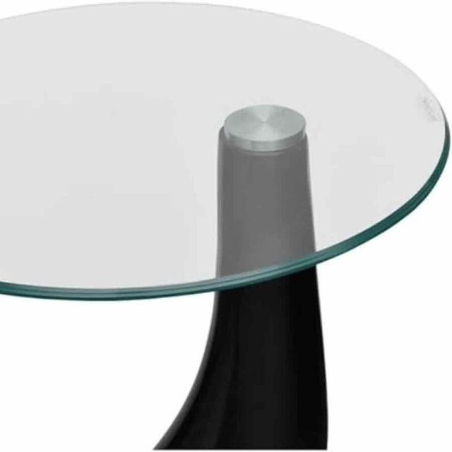 Modern-Round-Glass-Top-Side-Table-With-Tear-Drop-Style-Black-High-Gloss-Base-45cm