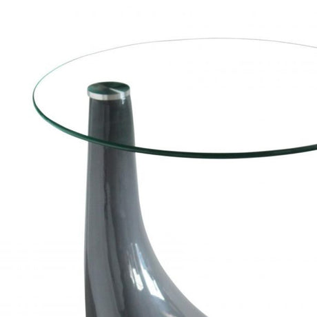 Modern-Round-Glass-Top-Side-Table-With-Tear-Drop-Style-Grey-High-Gloss-Base-45cm