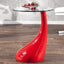 Modern-Round-Glass-Top-Side-Table-With-Tear-Drop-Style-Red-High-Gloss-Base-45cm