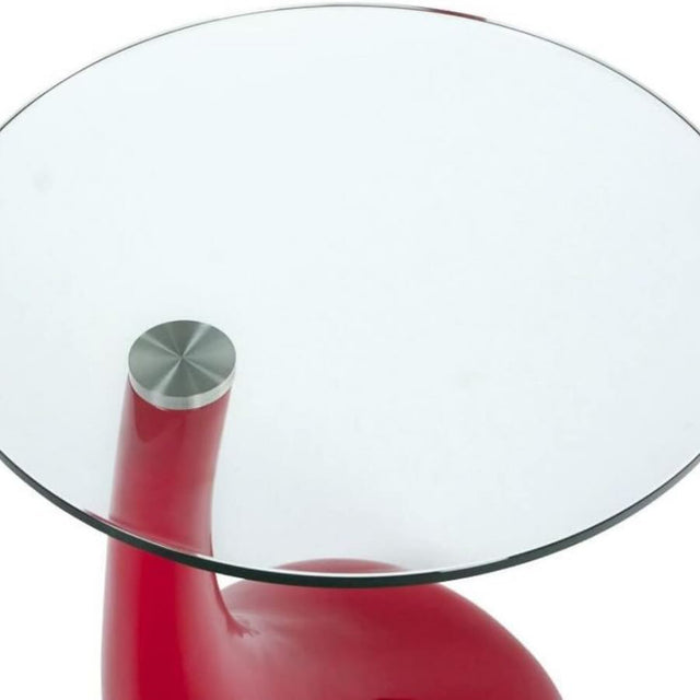 Modern-Round-Glass-Top-Side-Table-With-Tear-Drop-Style-Red-High-Gloss-Base-45cm