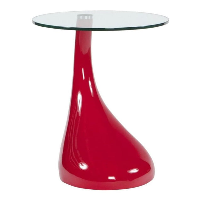 Modern-Round-Glass-Top-Side-Table-With-Tear-Drop-Style-Red-High-Gloss-Base-45cm