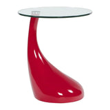 Modern-Round-Glass-Top-Side-Table-With-Tear-Drop-Style-Red-High-Gloss-Base-45cm