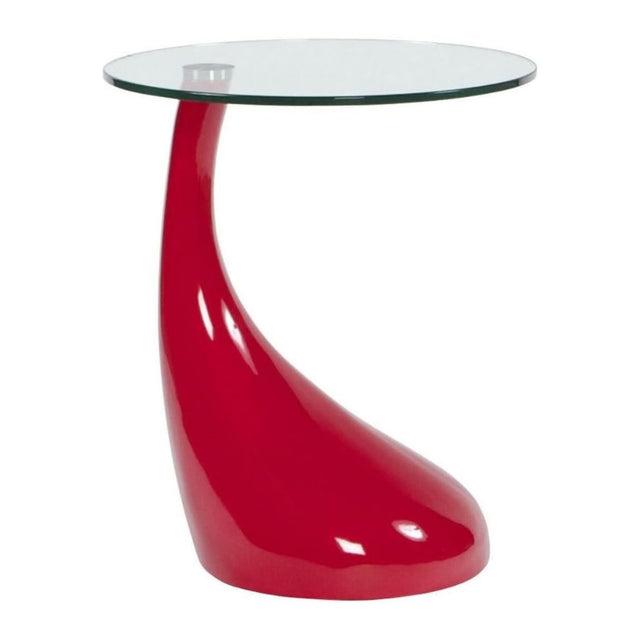 Modern-Round-Glass-Top-Side-Table-With-Tear-Drop-Style-Red-High-Gloss-Base-45cm