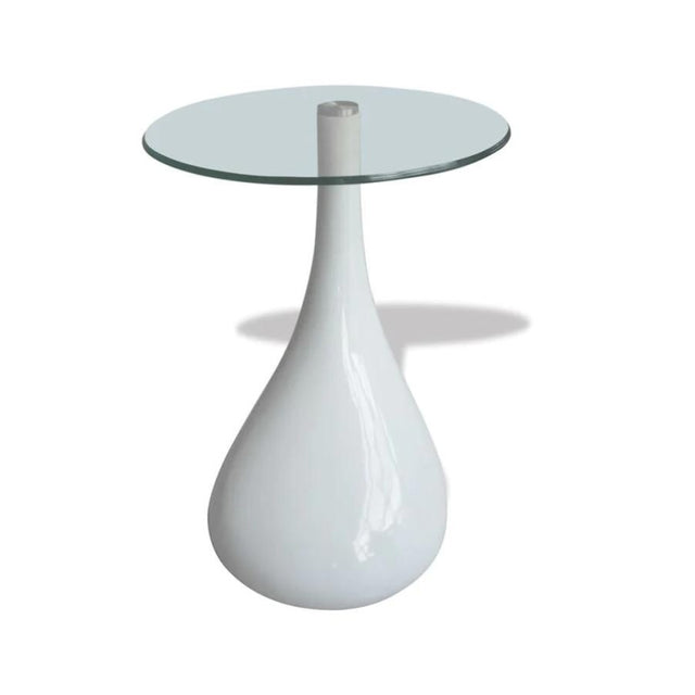 Modern-Round-Glass-Top-Side-Table-With-Tear-Drop-Style-White-High-Gloss-Base-45cm