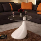 Modern-Round-Glass-Top-Side-Table-With-Tear-Drop-Style-White-High-Gloss-Base-45cm