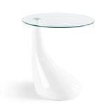 Modern-Round-Glass-Top-Side-Table-With-Tear-Drop-Style-White-High-Gloss-Base-45cm