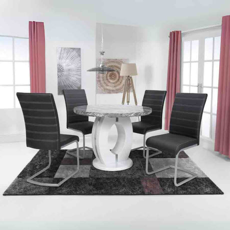 Modern-Round-Grey-Marble-Dining-Table-And-4-Black-Cantilever-Leather-Dining-Chairs-Kitchen-Table-Set-100cm