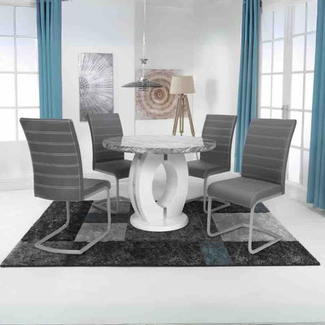 Modern-Round-Grey-Marble-Dining-Table-And-4-Grey-Cantilever-Leather-Dining-Chairs-Kitchen-Table-Set-100cm