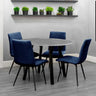 Modern-Round-Grey-Stone-Dining-Table-Set-With-4-Blue-Velvet-Dining-Chairs-110cm