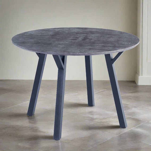 Modern-Round-Grey-Stone-Dining-Table-Set-With-4-Blue-Velvet-Dining-Chairs-110cm