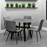 Halo Modern 4 Seater Round Grey Stone Dining Table 110cm