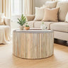 Modern-Round-Light-Mango-Wood-Coffee-Table-Fluted-Base-80cm