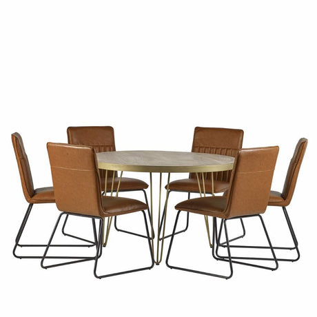 Modern-Round-Natural-Wood-Dining-Table-Gold-Legs-120cm