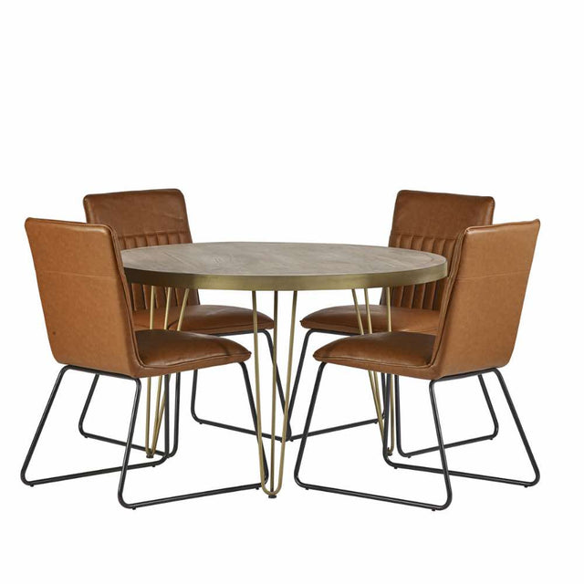 Modern-Round-Natural-Wood-Dining-Table-Gold-Legs-120cm