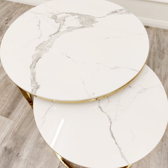 Modern-Round-Nested-White-Marble-Coffee-Tables-Gold-Base-Set-of-2