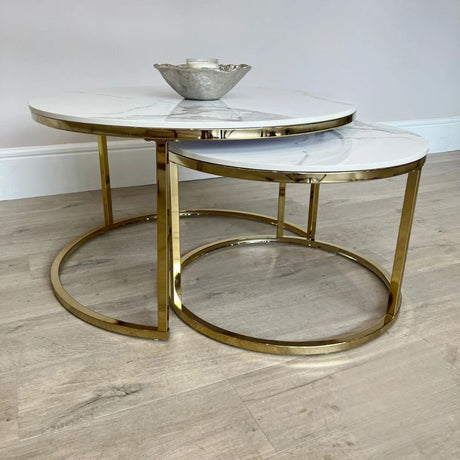 Modern-Round-Nested-White-Marble-Coffee-Tables-Gold-Base-Set-of-2