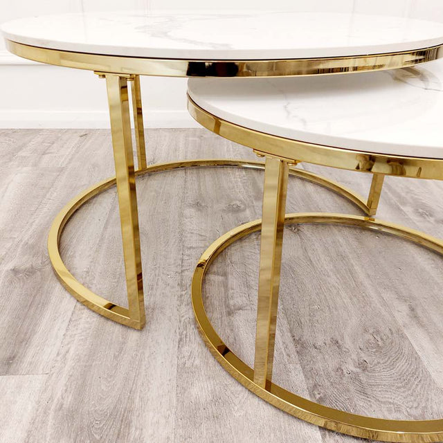 Modern-Round-Nested-White-Marble-Coffee-Tables-Gold-Base-Set-of-2