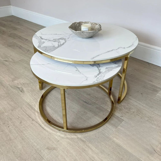 Modern-Round-Nested-White-Marble-Coffee-Tables-Gold-Base-Set-of-2