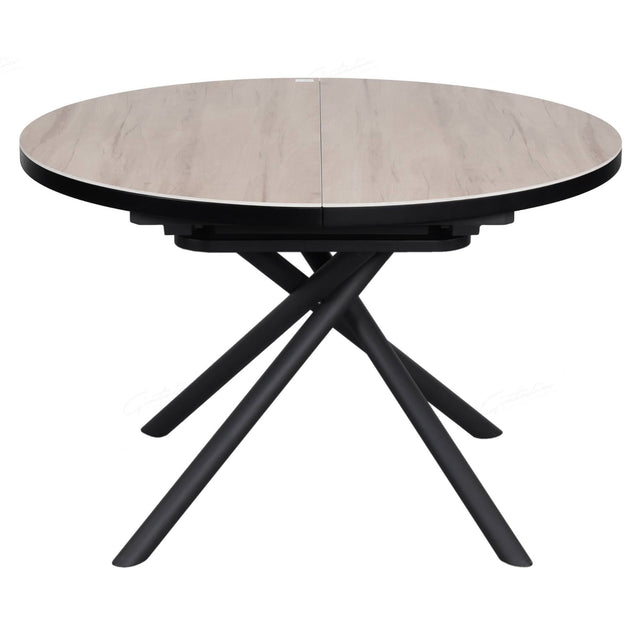 Alvaro Modern Oak Round Extending Dining Table 120cm-160cm