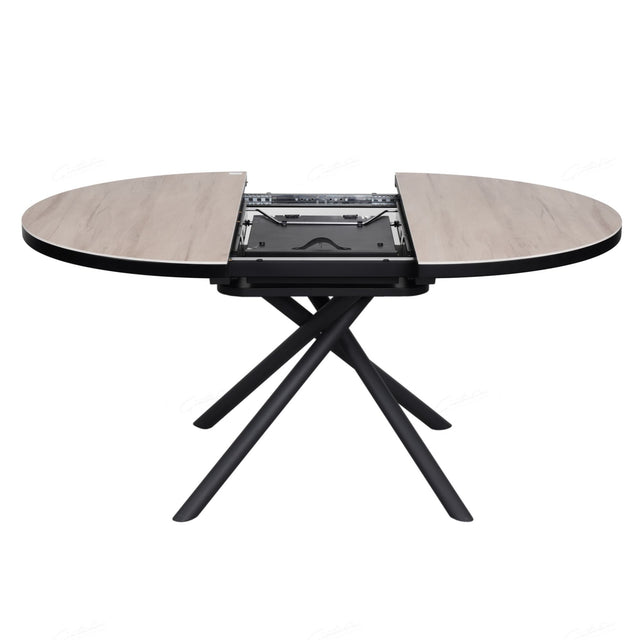 Alvaro Modern Oak Round Extending Dining Table 120cm-160cm