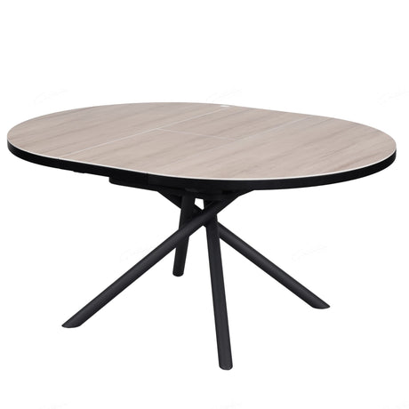 Alvaro Modern Oak Round Extending Dining Table 120cm-160cm