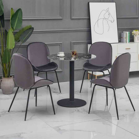 Modern-Round-Simple-Nlack-Marble-Dining-Table-Black-Metal-Tulip-Base-100cm