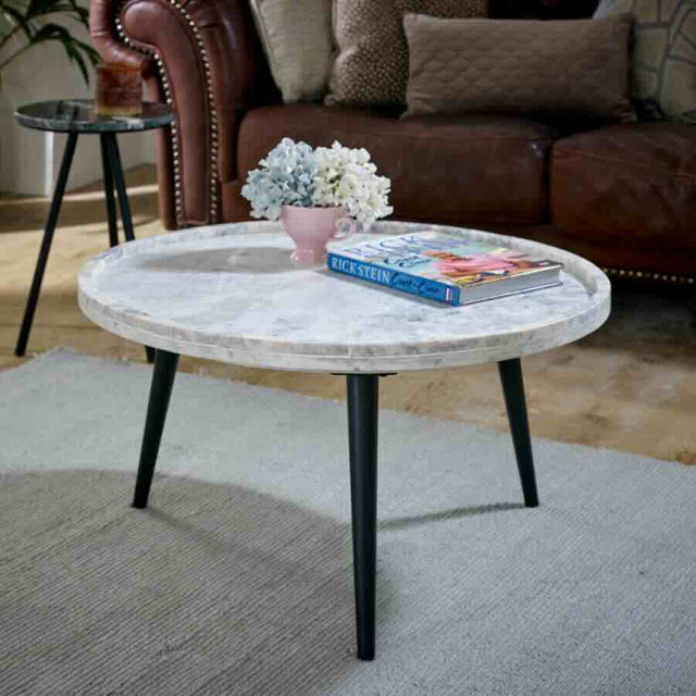 Modern-Round-White-Marble-Coffee-Table-Lipped-Top-With-Black-Metal-Legs-70cm