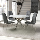 Aurelia Modern Round White Marble Dining Table 120cm