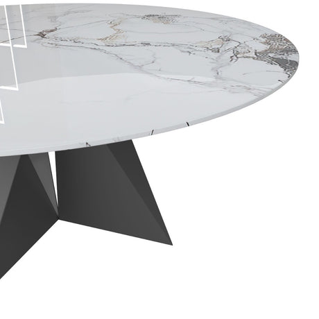 Modern-Round-White-Marble-Dining-Table-Black-Pedestal-Base-135cm