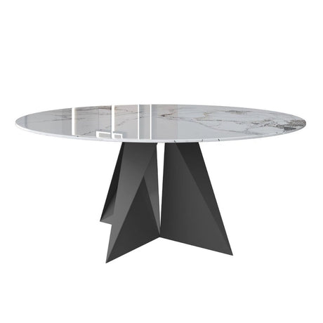 Modern-Round-White-Marble-Dining-Table-Black-Pedestal-Base-135cm