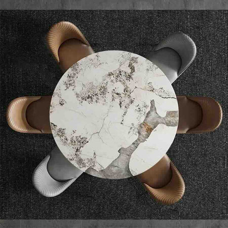 Modern-Round-White-Marble-Dining-Table-Black-Pedestal-Base-135cm