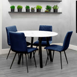 Modern-Round-White-Marble-Dining-Table-Set-With-4-Blue-Velvet-Dining-Chairs-110cm