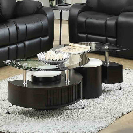 Modern-S-Shaped-Glass-Top-Coffee-Table-With-Black-Border-_-Black-High-Gloss-Base-With-Storage-With-2-Stools-130cm