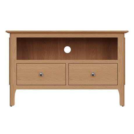 Monroe Scandinavian Style Light Oak Wood TV Stand With Storage