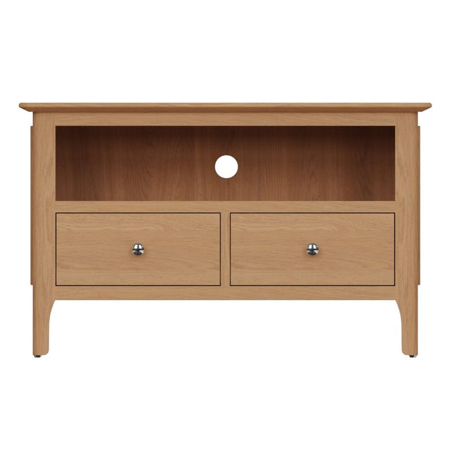 Monroe Scandinavian Style Light Oak Wood TV Stand With Storage