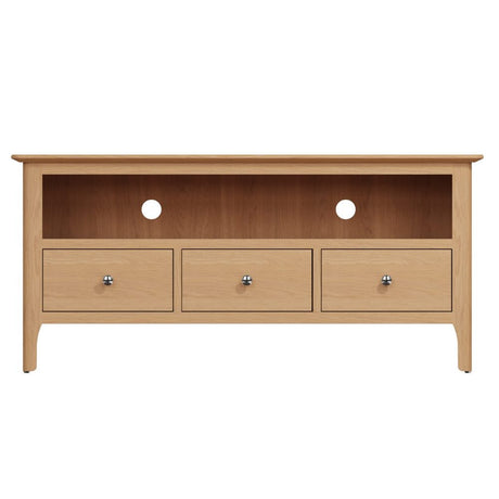 Monroe Scandinavian Style Light Oak Wood TV Stand With Storage