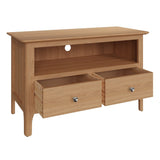 Monroe Scandinavian Style Light Oak Wood TV Stand With Storage